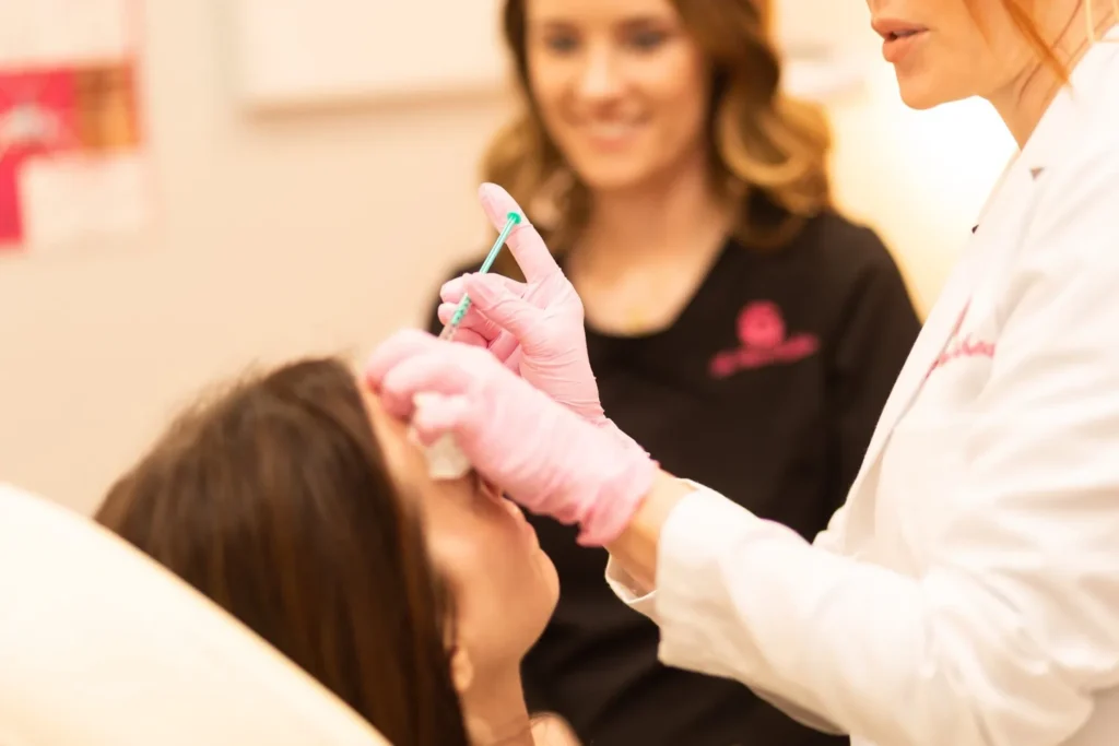 Patient receiving Botox treatment at Glow Medical Aesthetics in Tulsa, OK, where expert injectors use advanced techniques to smooth wrinkles and promote natural, balanced results for both beauty and wellness.